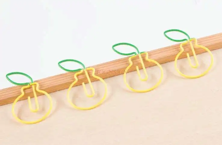 20pcs Two-color Paper Clip Cartoon Paper Clip Paper Clip Storage Metal