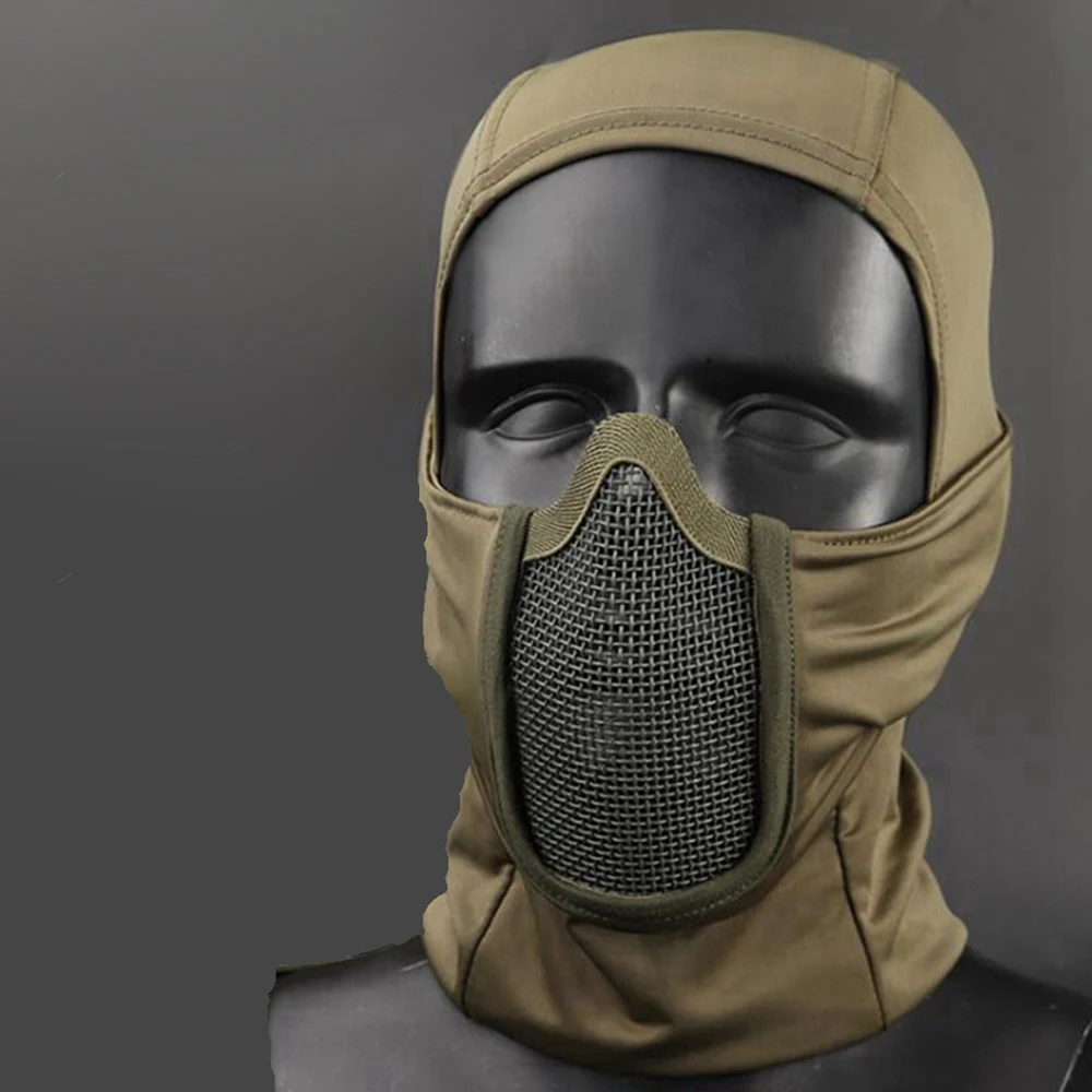 Classic Balaclava Full Face Airsoft Mask Tactical Mesh Steel Headgear Mouth Nose Protective Paintball Mask Military Accessories - Image 5