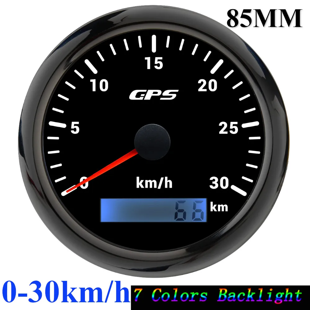 85mm GPS Speedometer Odometer Gauge 0-120MPH 160MPH 120KMH 200kmh with 7Colors Backlight For Car Boat Motorcycle Truck 12V/24V image 3