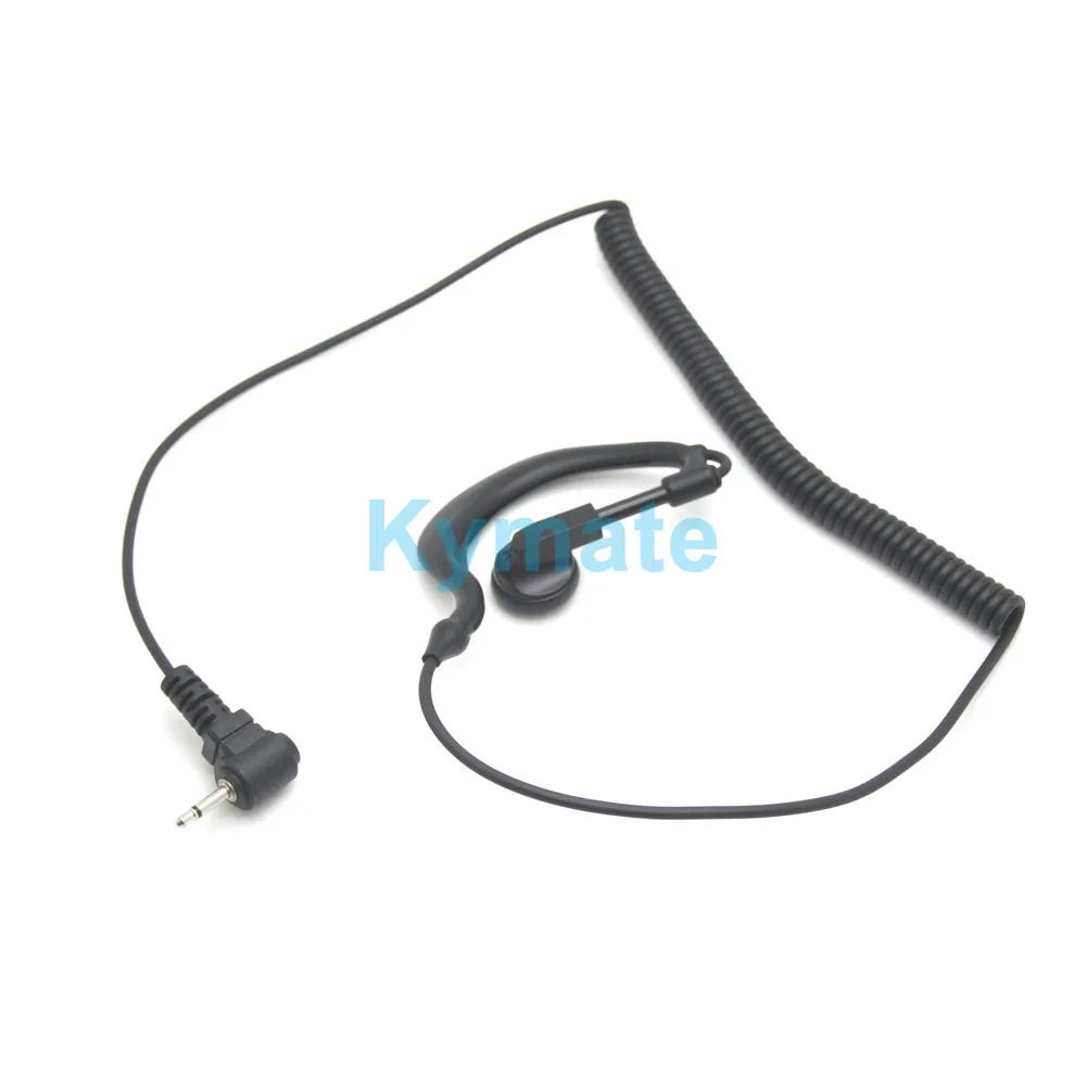 Black 3.5mm G-Hook Interphone Earpiece Earphone Walkie Talkie Single Ear Headphone 1 Pin Only For Listening for Two Way radio