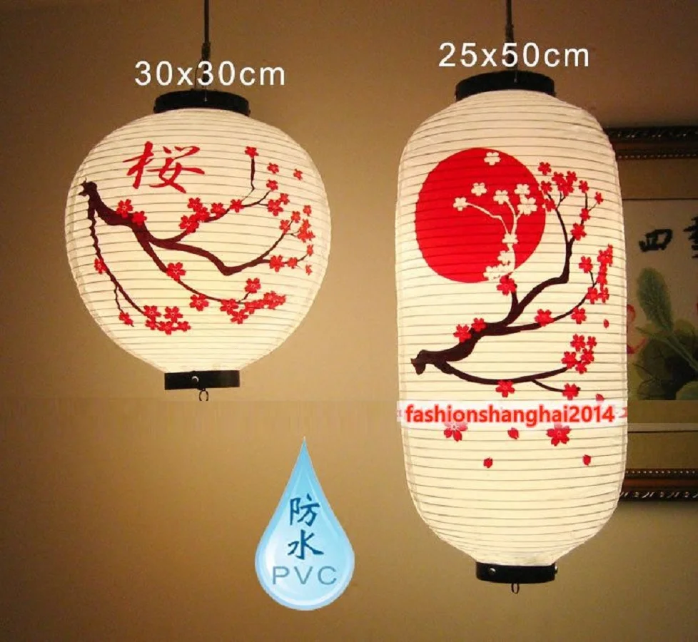 New Japanese PVC Lantern Waterproof Hanging Outside Beer Cherry Blossom Shop Restaurant Decor Ornament