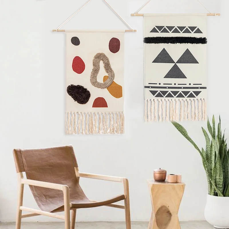 

Boho Wall Hanging Tapestry, Morocco Geometric Tapestries, Decorative Fabric Art, Simple Home Decoration