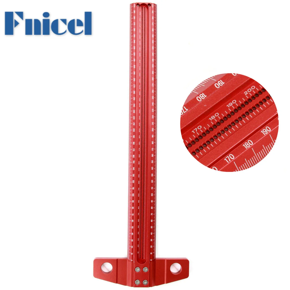 Precision Marking T-Ruler Aluminum Alloy Woodworking Scribe Marking Gauge Deluxe Crossed-out Hole Scribing Ruler Measuring Tools
