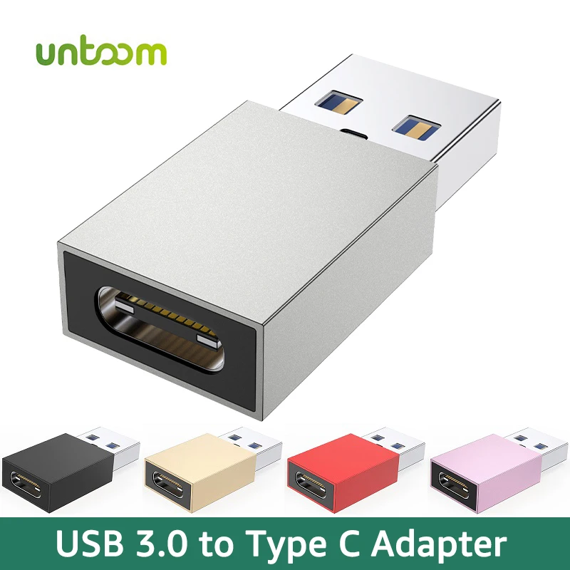 

Untoom USB Type C Adapter USB 3.0 Male to USB 3.1 Type C Female Converter Charging Data Transfer OTG Adapter for iPhone Xiaomi