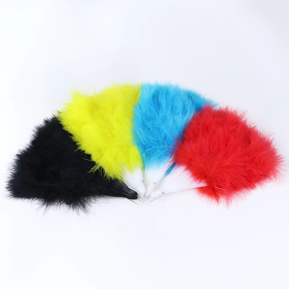 Soft Fluffy Lady Burlesque Wedding Hand Fancy Dress Costume Dance Natural Marabou Turkey Beautiful Feather Fan 22 shares