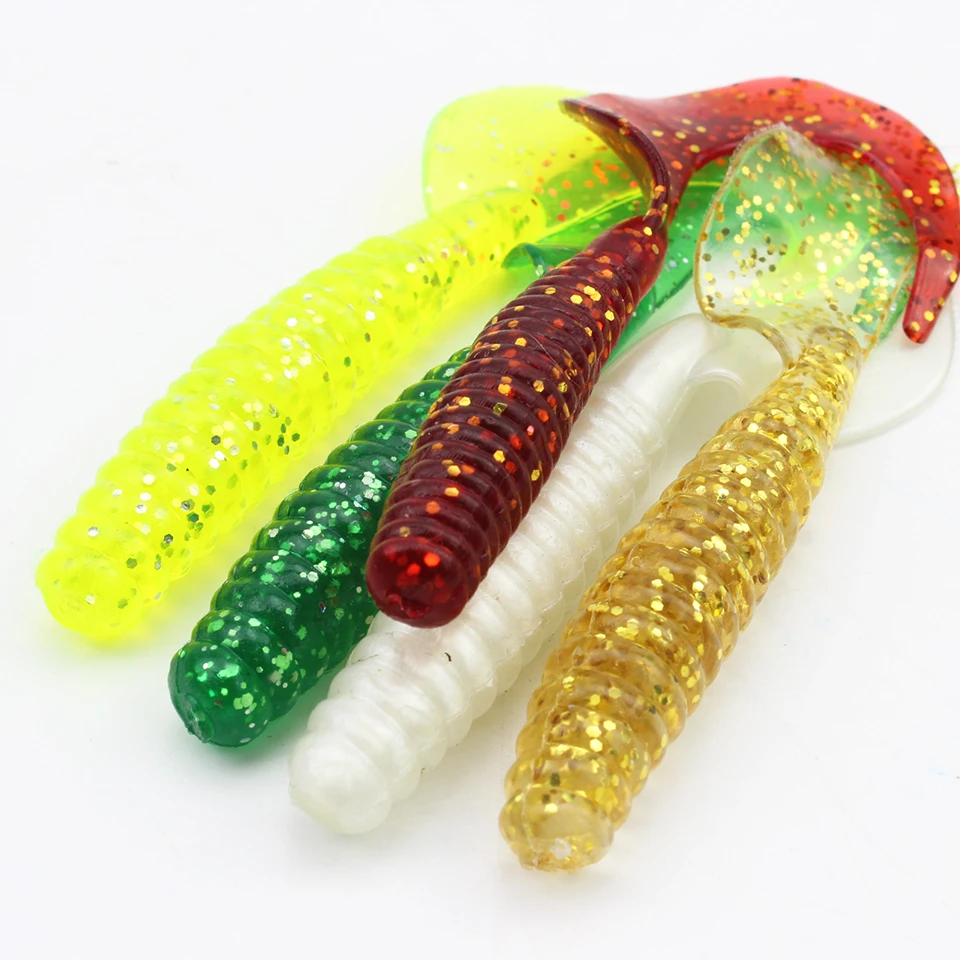 25pcs/Box 8cm 5g soft bait sea fishing wobbler jigging fishing lure silicone bait soft worm Set and Tackle Artificial Trout Bait