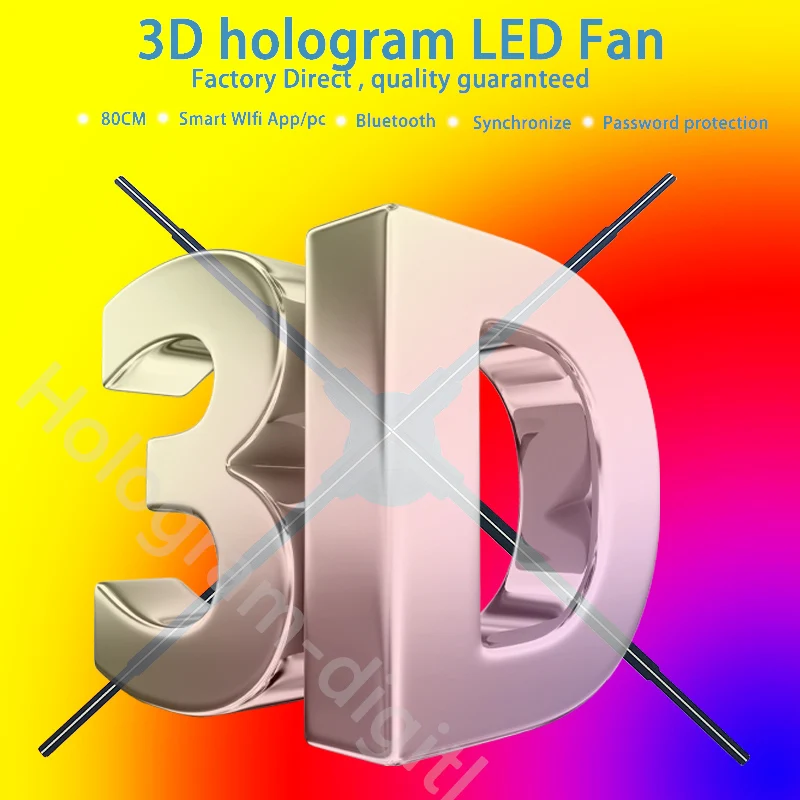 

3D holographic projector LED WiFi fan hologram control advertising machine advertising custom text image video LOGO lamp beads