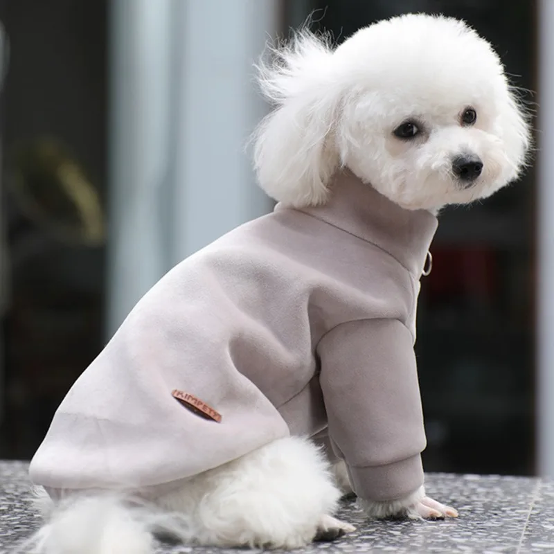 Small Dogs Fleece Dog Sweatshirt Cold Weather Hoodies Spring Soft  Thickening Warm Cat Coat Puppy Clothes Winter Sweatshirt