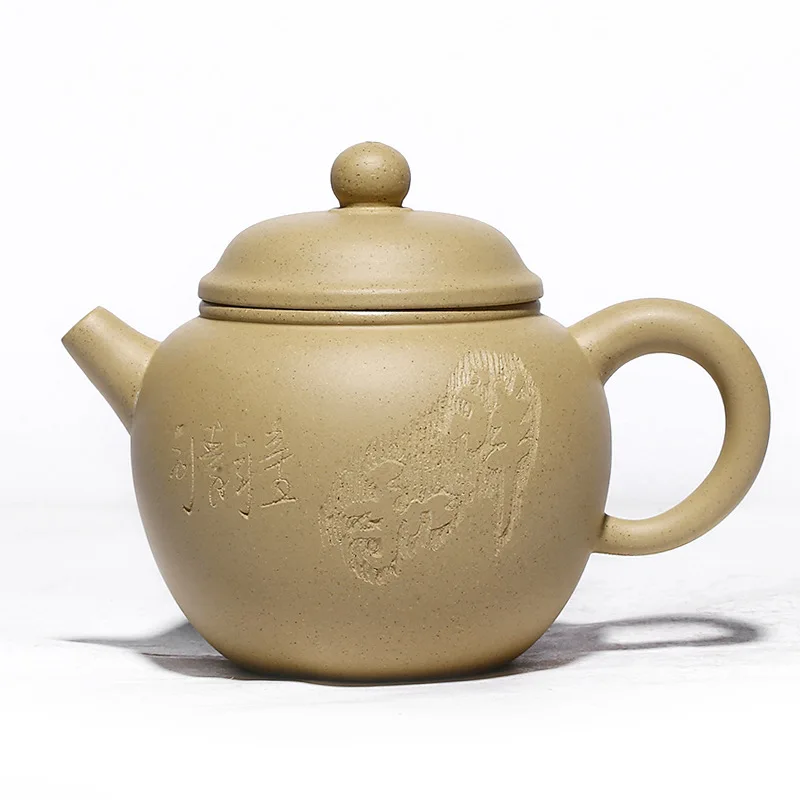 Handmade Teaware with Round Bead, Purple Clay Pot, Zisha Teapot, Yixing Handmade Pot, Purple Clay Drinkware for Puer Green