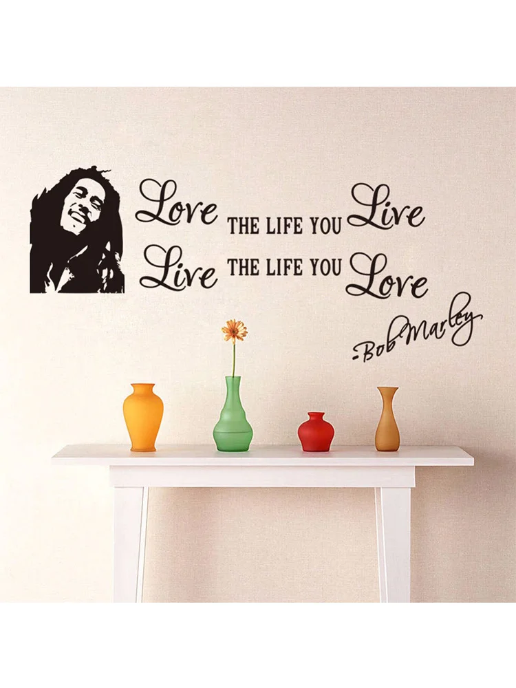 Removable Bob Marley Quotes Wall Stickers For Bathoom Living Rooms Poster Decoration Decals WallPapers House Home Decor Mural