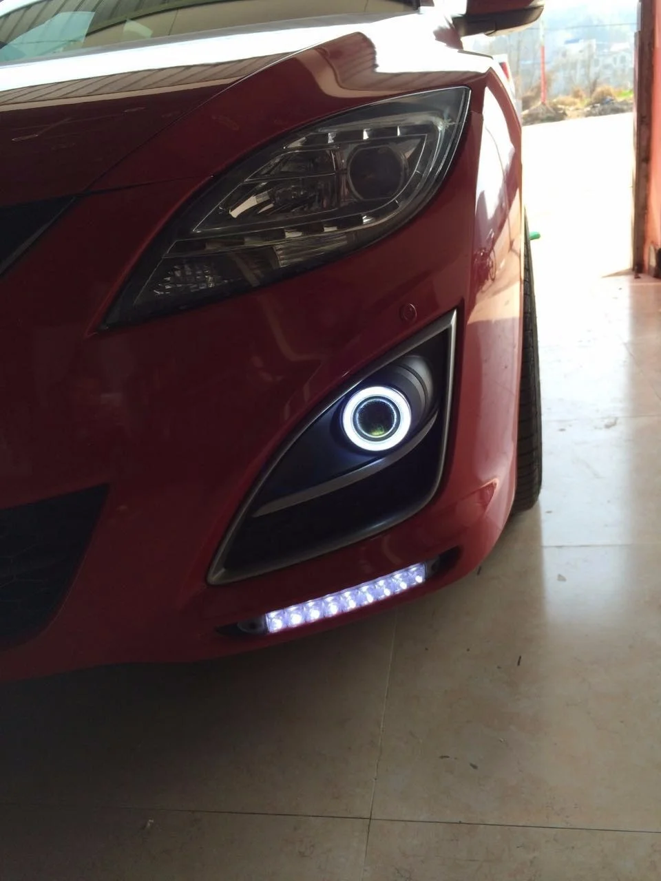 eOsuns led drl daytime running light + moving yellow turn signal for Mazda 6 Atenza 2010-2013 (GH) 2 generation