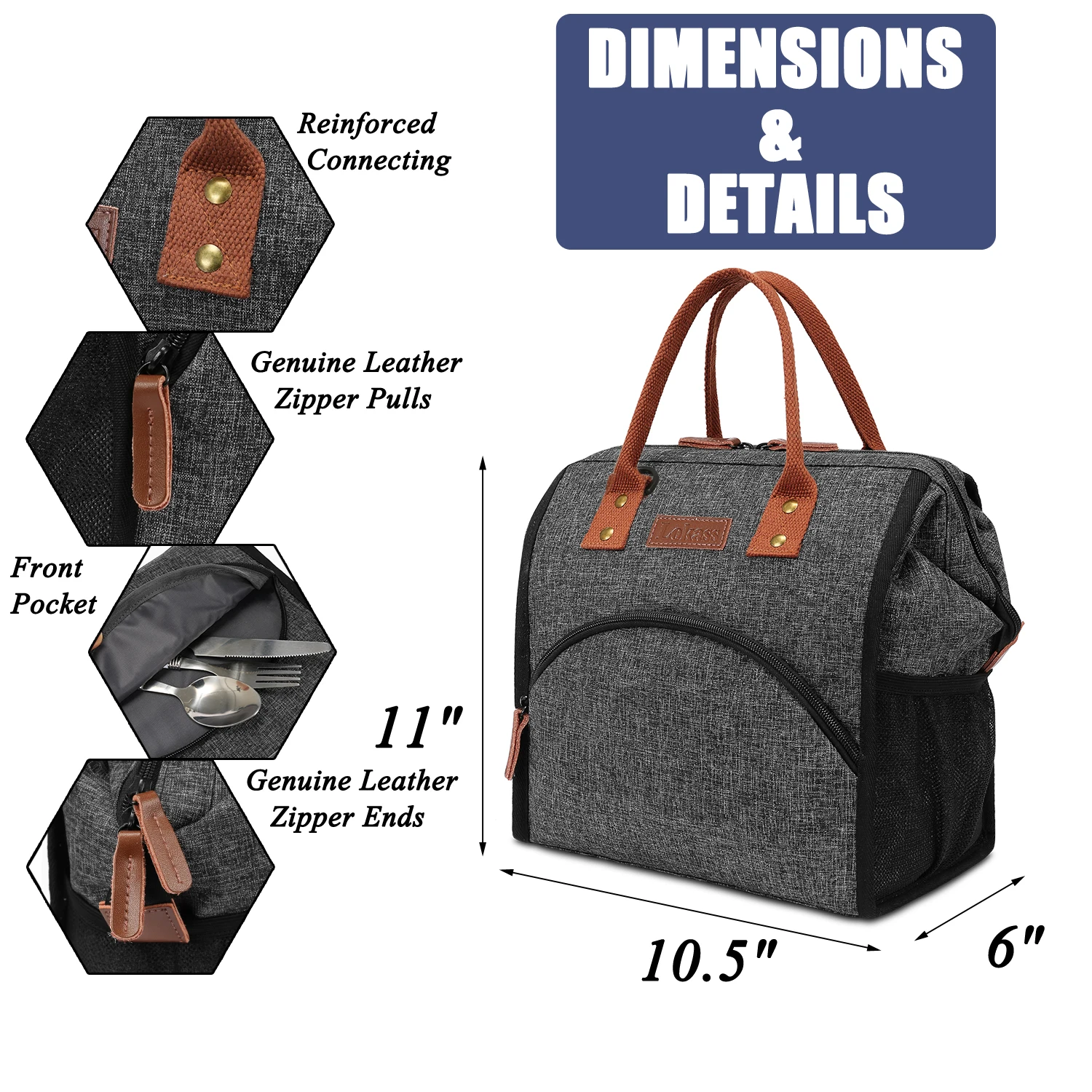 LOKASS Thermal Food Bag Carrier Lunch Bag Thermal Food Insulated Bag Kids Women Men Casual Cooler Thermo Picnic Bag