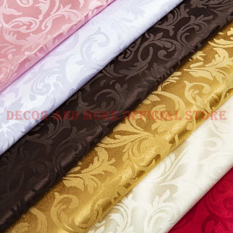 320x100CM Polyester Jacquard Thick Fabric Plain Dyed Curtain/Tablecloth/Dress DIY Fabrics White Pink Red Damask Cloth Wholesale