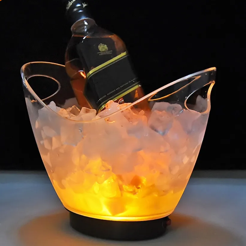 2L مقاوم للماء ABS LED الشمبانيا السلطانية الجليد دلو 7 لون LED KTV البارات النوادي الليلية LED تضيء البيرة دلو البارات ليلة
