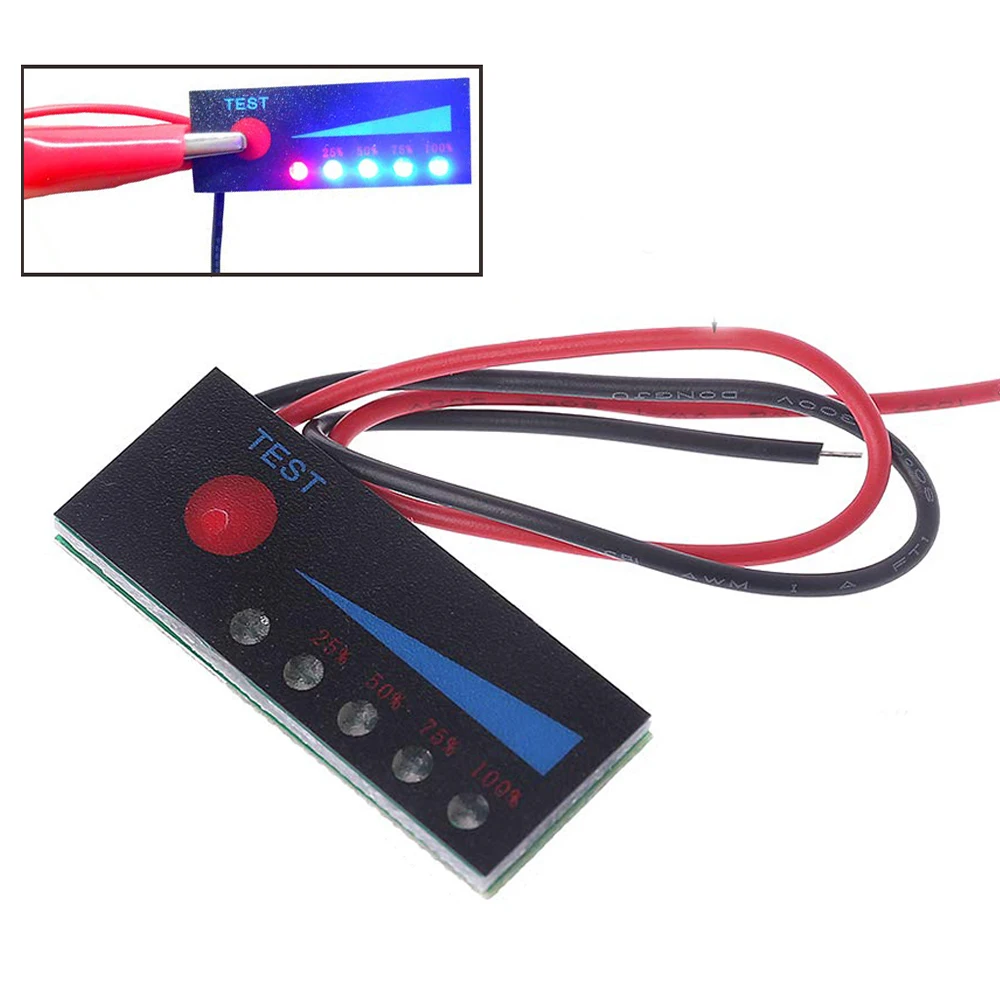 2S 3S 4S 5S 8.4V-21V 12.6V Lithium Battery Li-po Capacity Indicator Board Black Power Display Charging Charge LED Tester