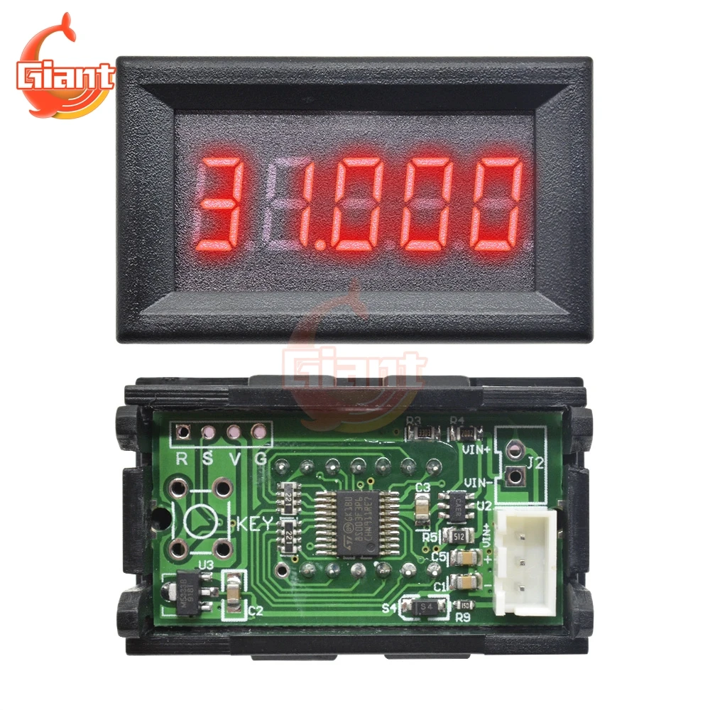 3V 5V 12V 24V 0-33.000V 5-Bits 3-Wires DC LED Digital Voltmeter 0.36 inch High Accuracy Car Voltage Meter Volt Tester Detector