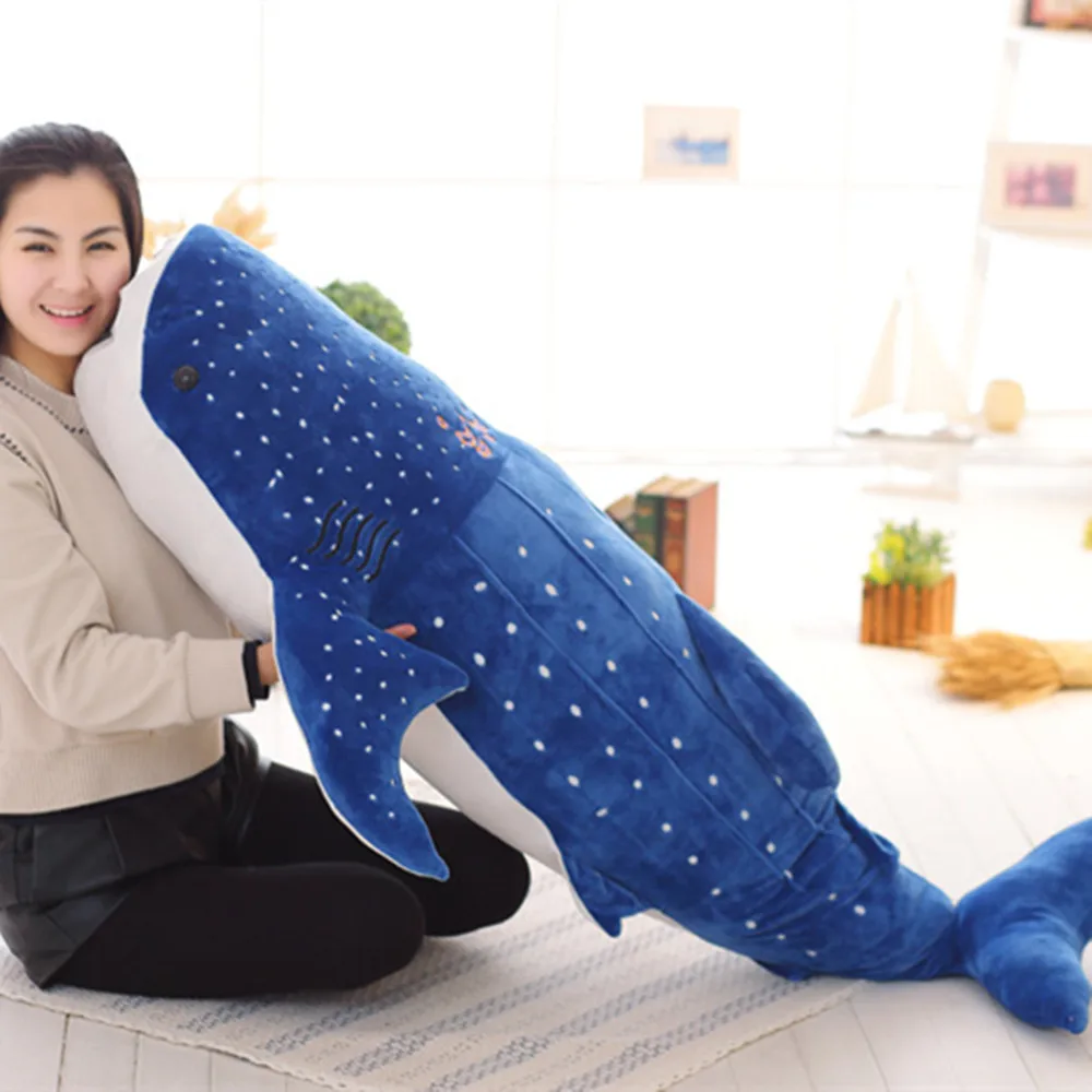 50cm di grandi dimensioni morbido squalo peluche grande creativo balena blu farcito morbido squalo pesce di mare peluche cuscino adorabili bambini