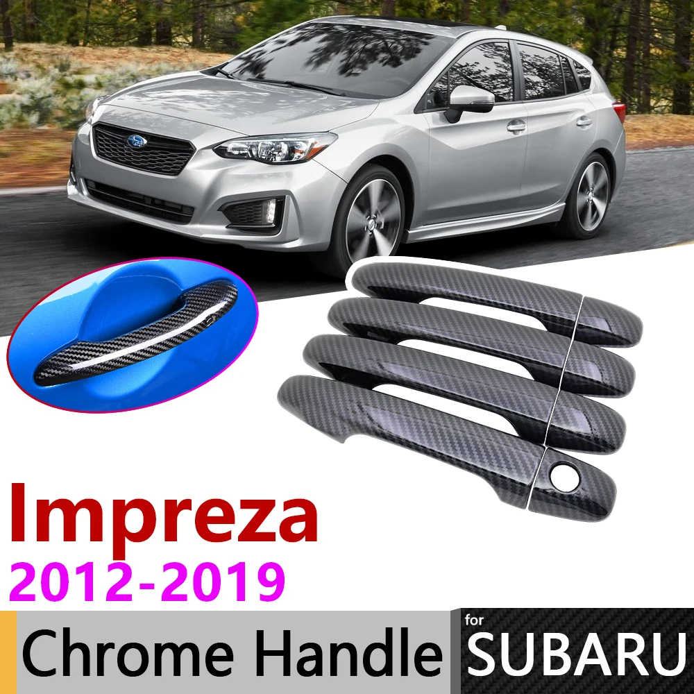 

Black Carbon Fiber Door Handle Cover for Subaru Impreza GJ GP G4 VA 2012~2019 Accessories Stickers Trim 2016 2017 2018 Chrome