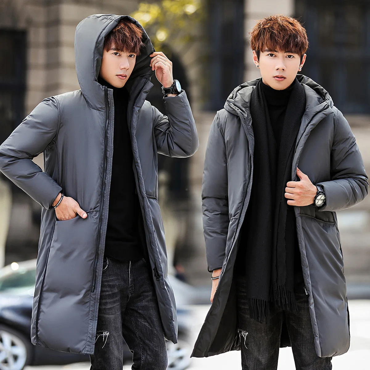 

New Winter Parkas Jacket Men Casual Hooded Collar Windbreaker Parkas Coat Men Plus Size M-4XL Men Clothing Thick Warm Outwear