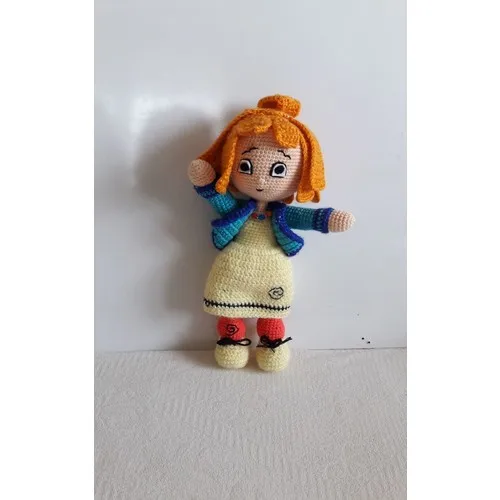 Hand-Knitted Baby Amigurumi Toy Orange Hair Baby