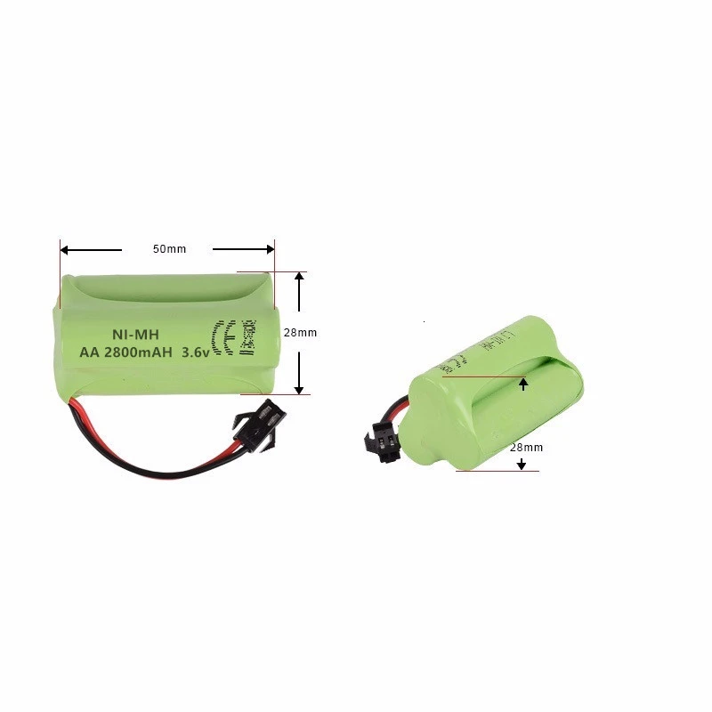 (Model T) 3.6v 2800mah akumulator NiMH do samochodzik zdalnie sterowany zbiorniki pociągi Robot łódź pistolet Ni-MH AA 2400mah 3.6v akumulator 1