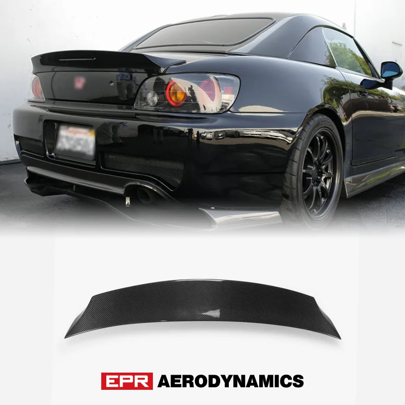 Car Accessories For Honda S2000 AP1 AP2 ZR Style Carbon Fiber Rear Duckbill Spoiler Glossy Finish Trunk Wing Lip Boot Lid Trim