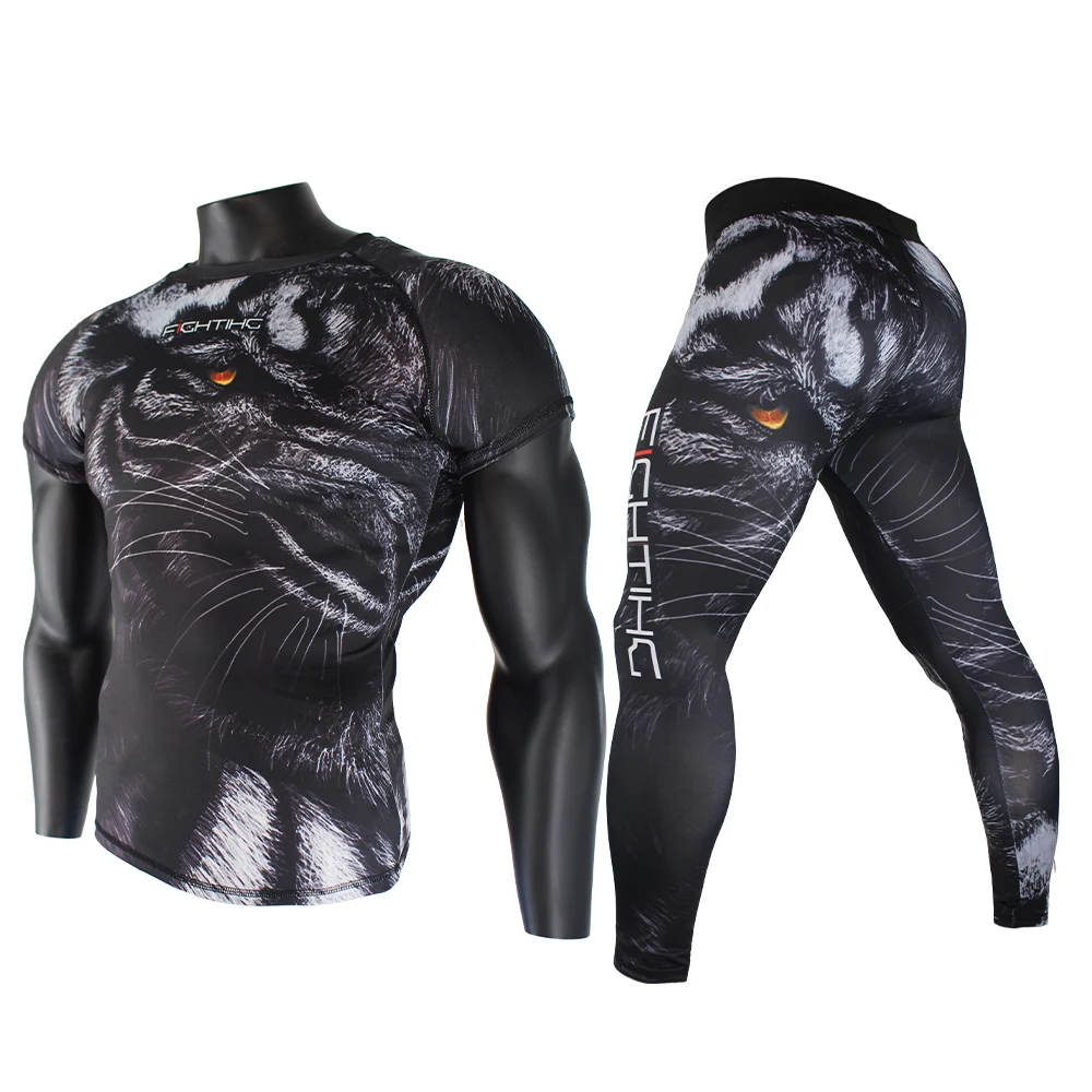 FTEIF mma Nero roaring tiger camouflage Stretto lotta Guantoni Da Boxe pullover tiger muay thai abbigliamento rashguard jiu jitsu t shirt mma