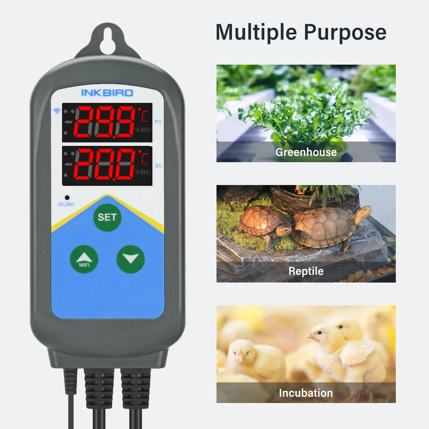 INKBIRD WIFI Thermoregulator ITC-306T-WIFI 24ชั่วโมง-ตัวจับเวลาเทอร์โม Dual เอาต์พุตความร้อน Day & Night อุณหภูมิ Controller