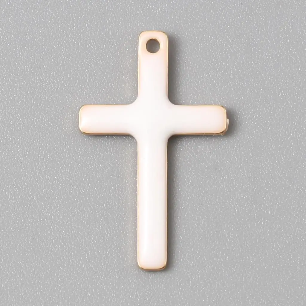 Copper Religious Gold Color Metal Charms Multicolor Cross Enamelled Pendants DIY Making Earrings Necklace Jewelry 18mmx11mm,5PCs