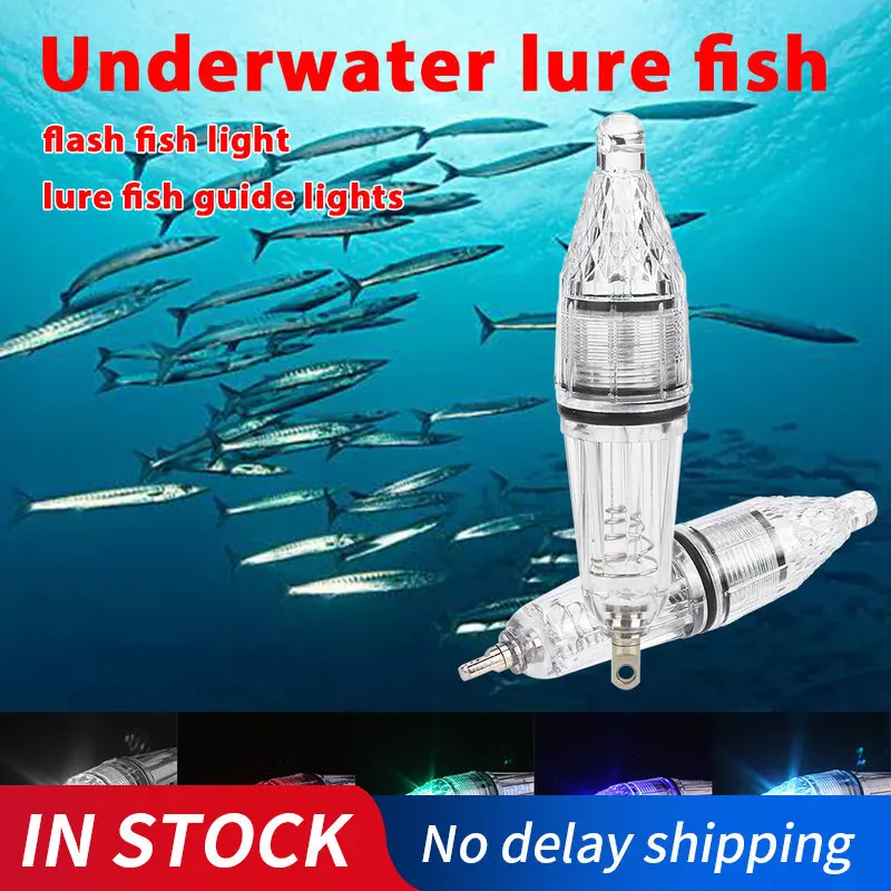 Peixes subaquáticos à prova d\'água atraindo atração, LED Flash Light Pesca, Isca de gota profunda, Transparente Uso debaixo d\'água, 300m, Novo