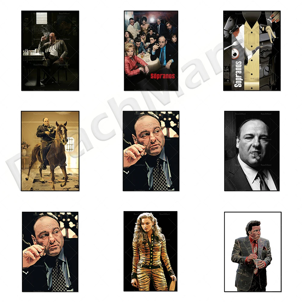 Godfather Scarface Sopranos Movie Posters and Prints Canvas Paintings on the Wall Retro Decoration Home Decor