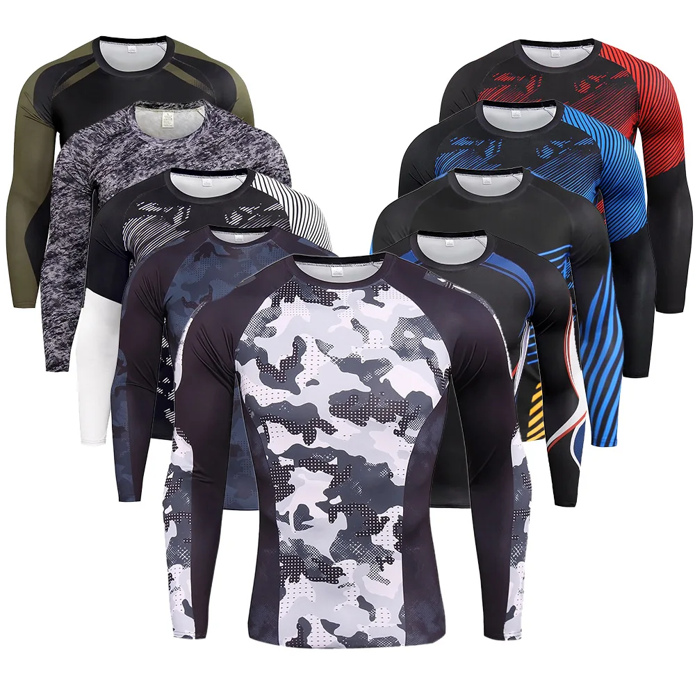 Quick Dry Men's Compression T-Shirt Running Shirt Crossfit Sport Workout Tight Long Sleeve Jogging Training Gym Fitness T Shirts