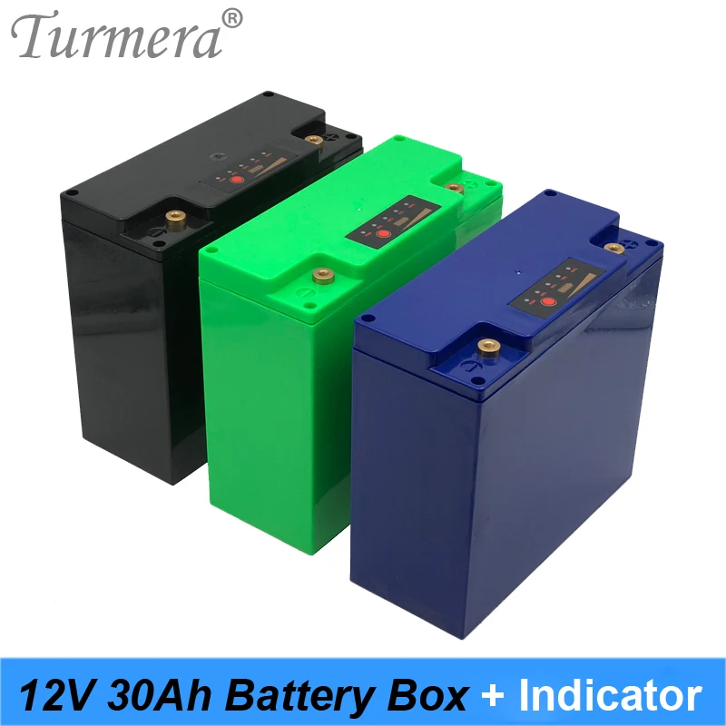 12V 30Ah Battery Box Storage Case with Capacity Indicator Build 48Piece 18650 Battery for Uninterrupted Power Supply 12V Turmera