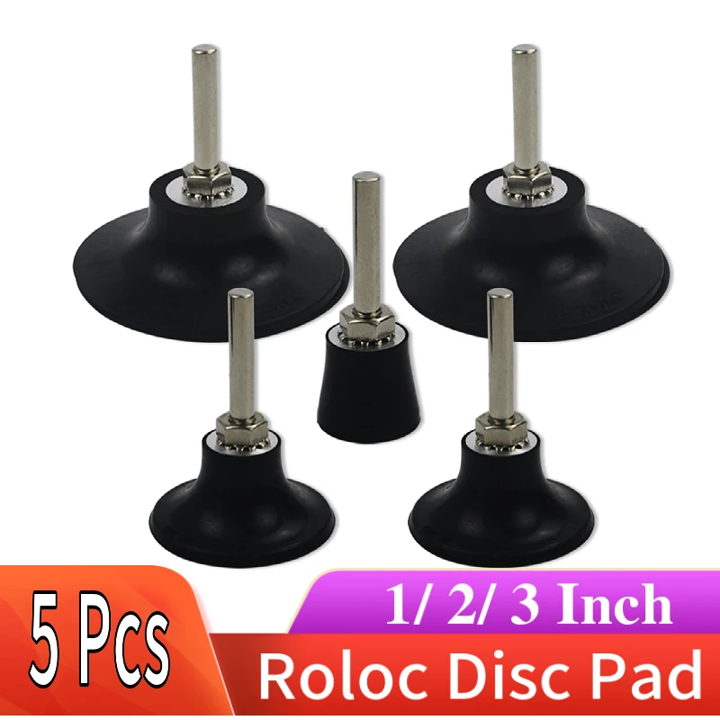 1''2''3''Quick Change Disc Pad Holder, 5 Pack Roll Lock Disc Holder, with 1/4