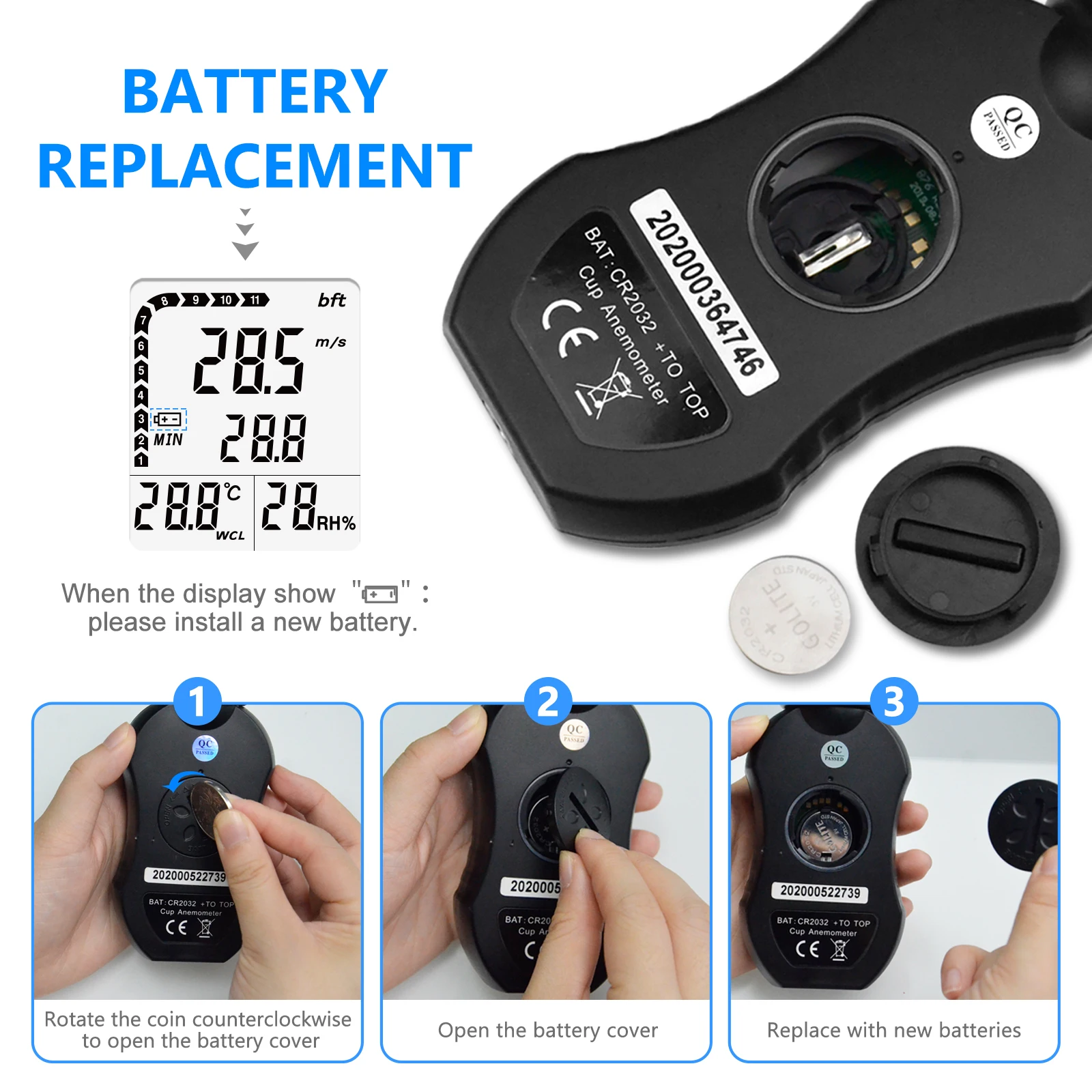 Imagem -04 - Holdpeak 877 Medidor de Velocidade do Vento Digital Anemômetro Handheld com Luz Traseira Led para Velocidade do Vento Temperatura do Vento Umidade do Vento
