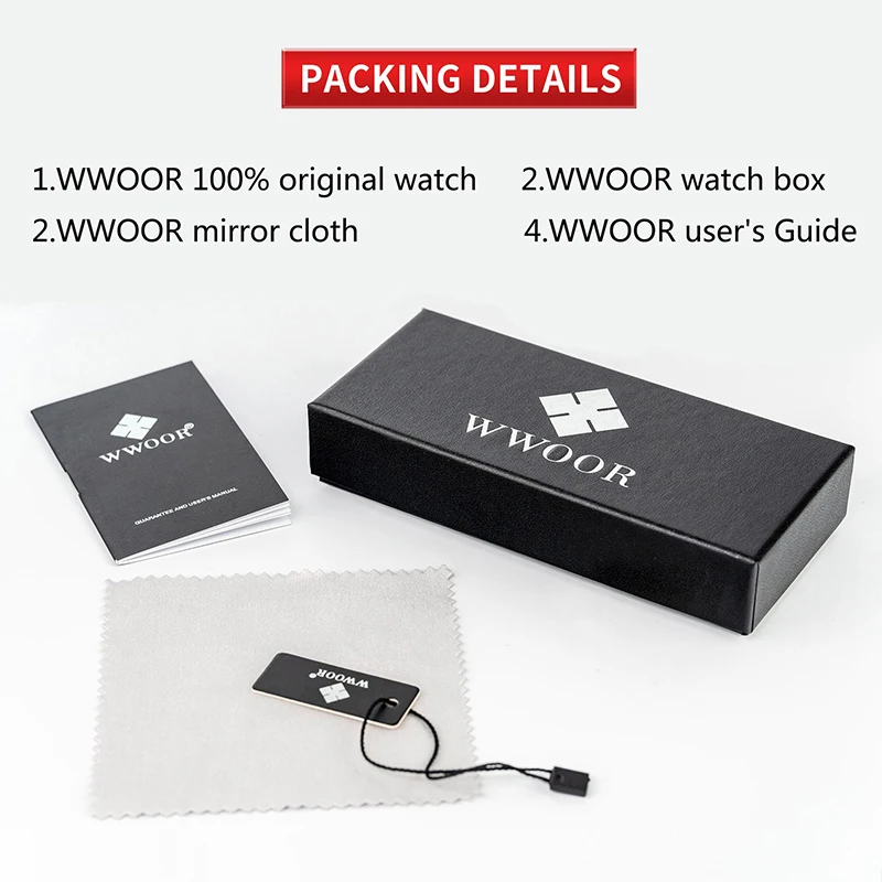 WWOOR Watch Men Top Brand Mens Classic Luxury Watches Leather Casual Business Quartz Wrist Watch Men Waterproof Date Clock Gifts