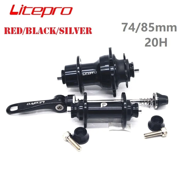 LITEPRO 74mm 85mm 20 Hole V Brake Hubs 14/16 inch Folding Bicycle FRONT REAR HUBSET 9T Freewheel Black/Silver/Red