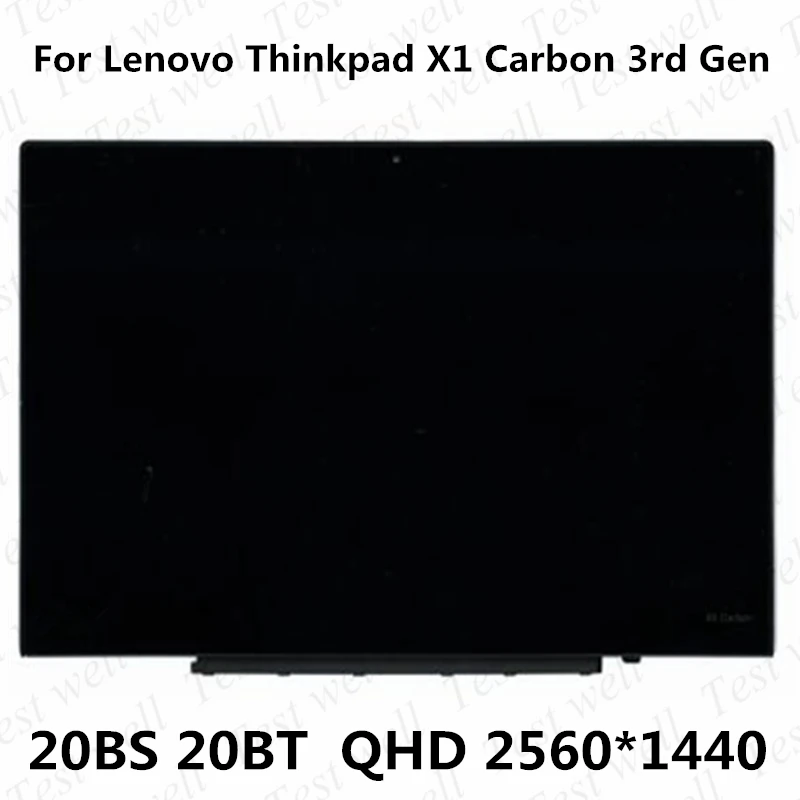 Original For Lenovo ThinkPad X1 Carbon 3rd Gen Laptop LP140QH1-SPA2 WQHD 2560X1440 LCD Display Touch Screen Digitizer Assembly