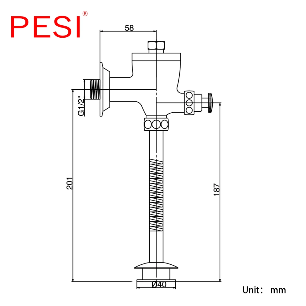 Toilet  Pressed Self Closing Flushing Valve Urinal Device Diverter Brass delay urine valve Toilet Valve Hotel Hand Pressing Tool