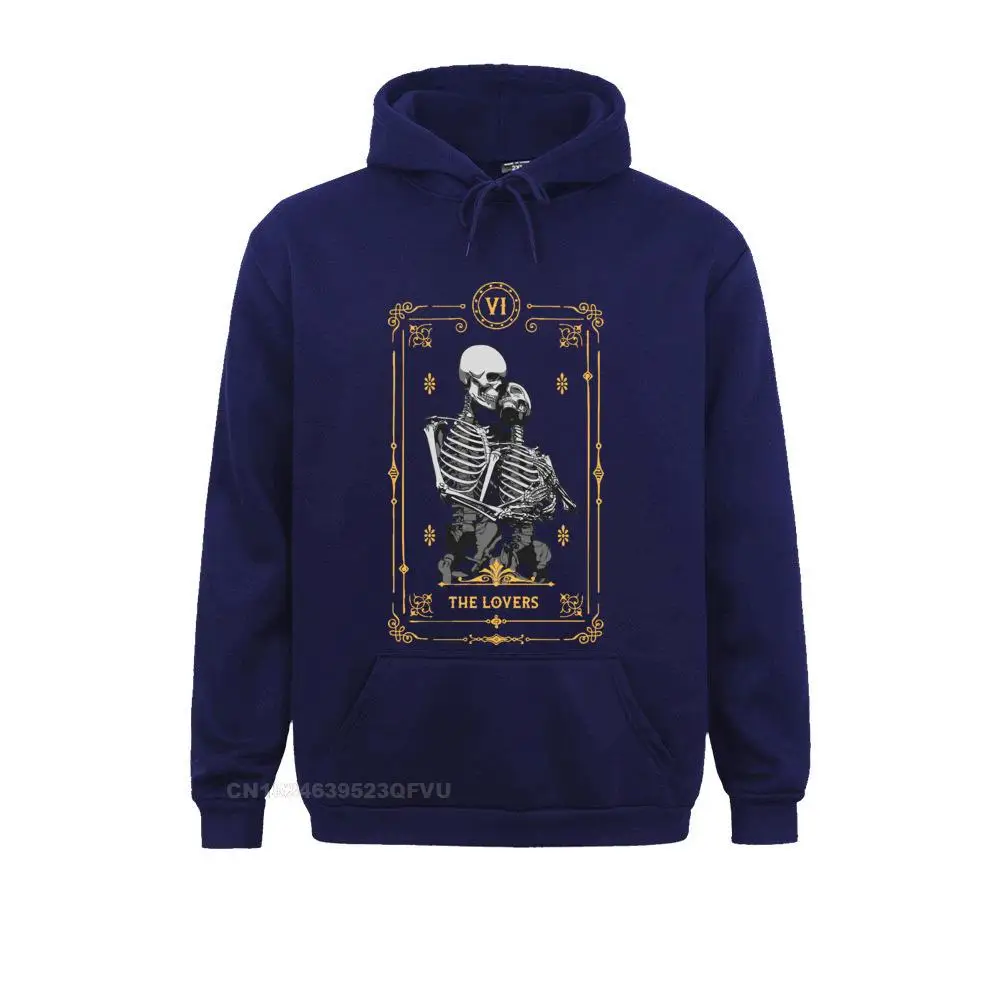 Men's Hoodies The Lovers Vi Tarot Card Vintage Cotton Tees Fitness The Magician Skull Magic Pullover Hoodie Streetwear Camisas