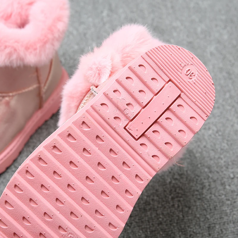 Waterdicht Meisjes Snowboots Mode Prinses Laarzen Kinderen Antislip Warme Winter Schoenen Met Pluche Maat 25-36