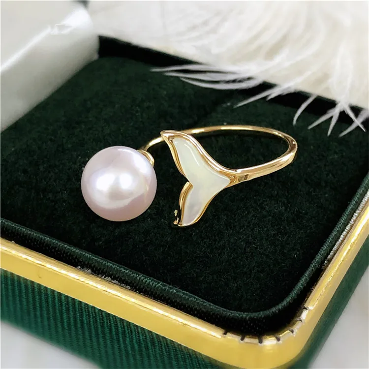 

ADJUSTABLE Gold Plated Mermaid Tail Shape Ring Mountings Findings Jewelry Settings Parts for Pearls Beads Stones, 10pcs/lot