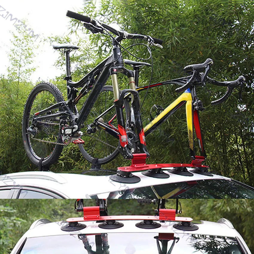 Bicycle Rack Universal Roof-Top Suction Bike Car Rack Carrier for 1/2/3 Bicycles Quick Hub Install Mountain Road Bike Accessory