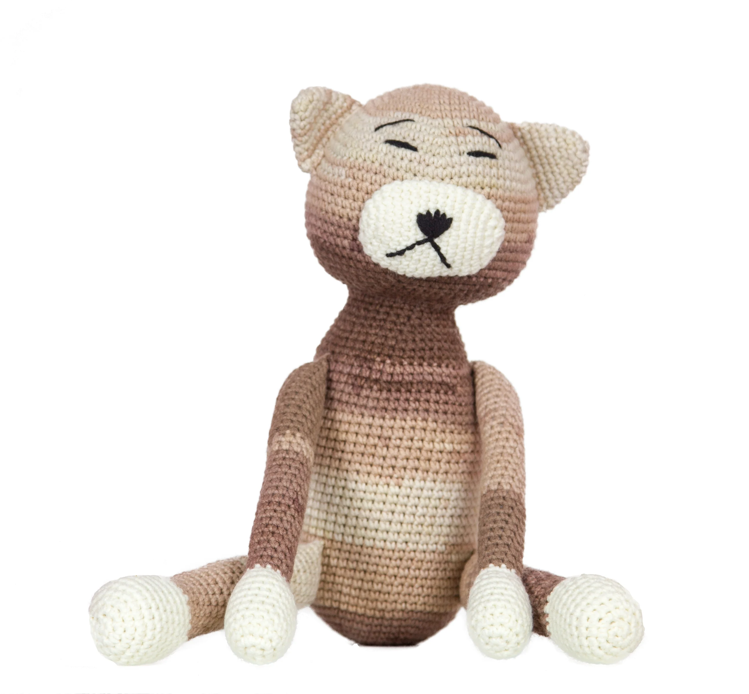 30 cm Teddy Kitty Handmade Amigurumi Fiber Stuffed Cute Toy Knit Crochet Doll, High-Quality Cotton Yarn, safe for Babies