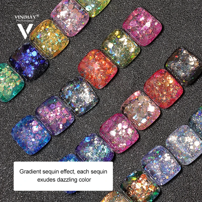 24 farbe Korea Glitter Gel Nagellack Pailletten Bunte Nagel Explosion Kleber Helle Reflektierende Diamant Kleber Lack Nail art Werkzeuge