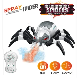 Simulação de controle remoto elétrico spray aranha luz música animal dança dinossauro mecânico crianças sem fio rc brinquedo do animal estimação presente