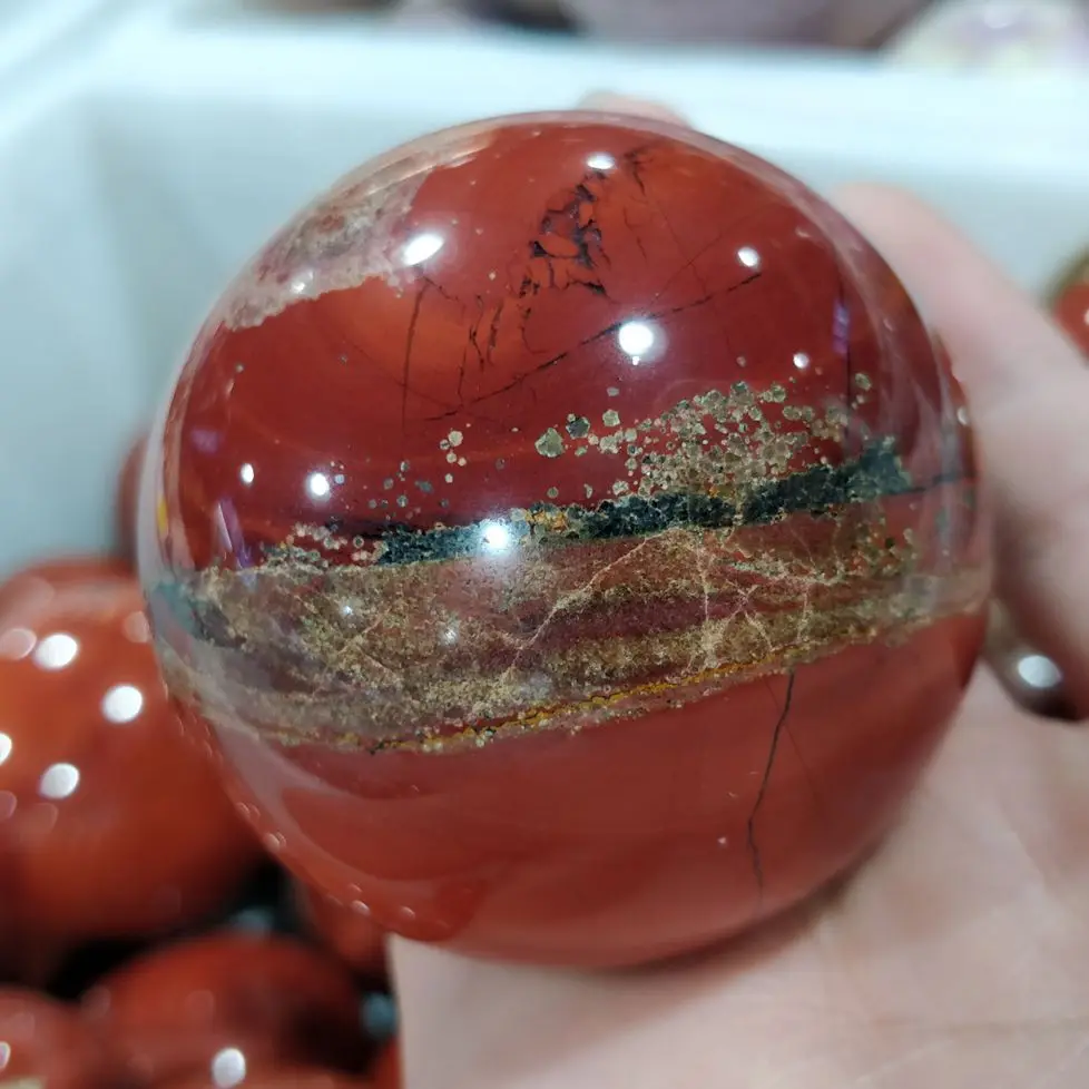 Natural Red Jasper Stone Sphere Mineral Ball Crystal Fantastic Jewelry Sets Collectibles Room Decorations Ornament Regale Gems