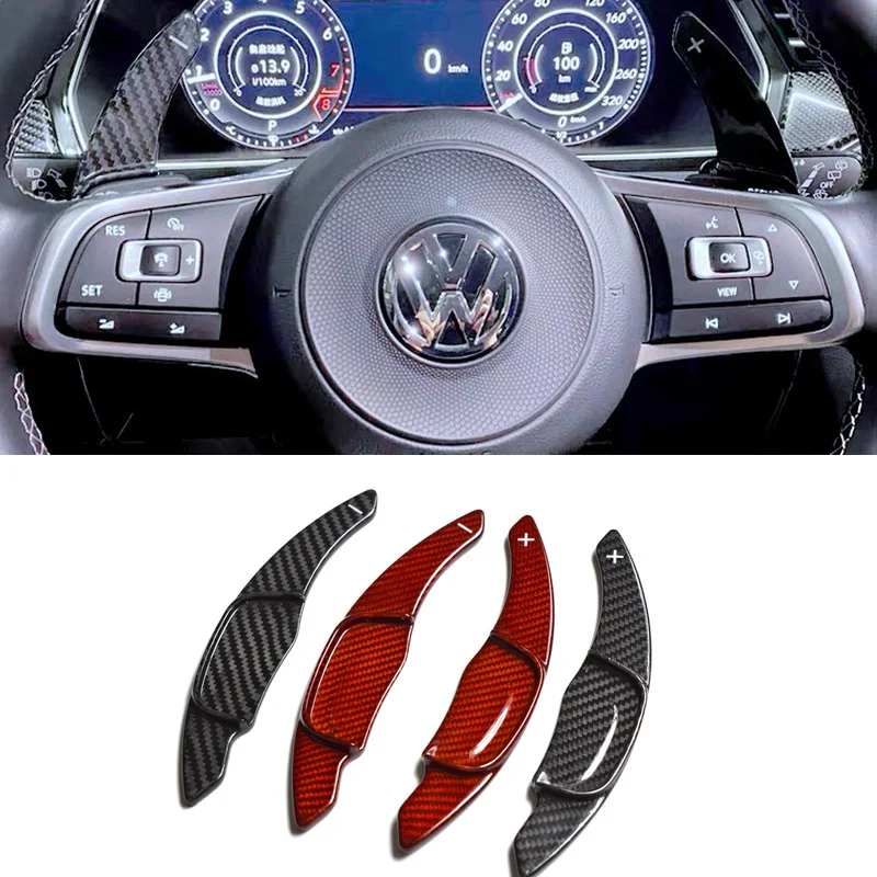 

Carbon Fiber Steering Wheel Shift Paddle Extension Shifters For Volkswagen VW GOLF 7 Golf7 2015- GTI R MK7 MK7.5 R Scirocco