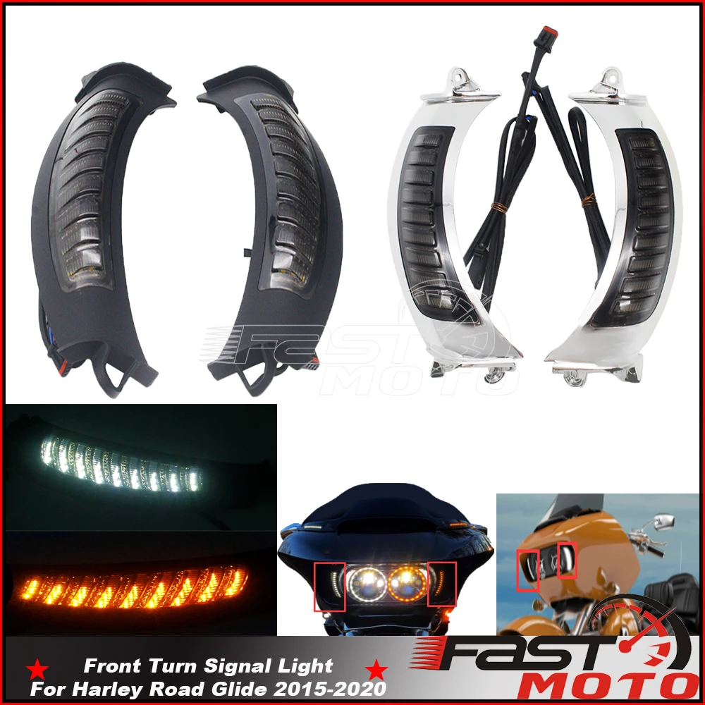 

For Harley CVO Road Glide Special/Limited Guide 1 Pair Front Turn Signals Lights Motorcycle Running Lamp IP67 Waterproof 15-2020