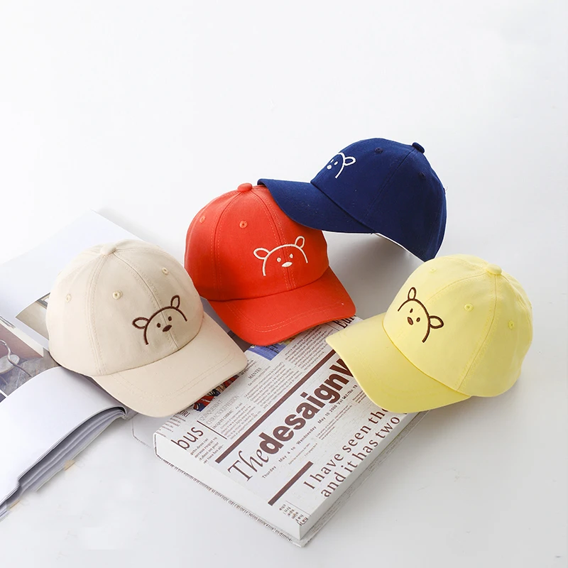 Toddler Boy Girl Baseball Hat Cartoon Bear Kids Cap Spring Summer Children Sun Caps Fashion Cute Infant Snapback Hats Visors